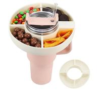 Bol à Collation en Silicone pour Stanley 40 oz,Assiette à Goûter en Silicone avec 3 Stanley Accessoires,Réutilisable Plateau à Goûter en Gobelet pour Stanley,Convient aux Familles