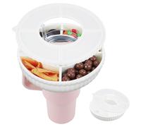 Bol à Collation en Silicone pour Stanley 40 oz, Réutilisable Plateau à Goûter en Gobelet Compatible avec la Stanley 40 oz, avec Couvercle et 4 Compartiments, pour Bonbons, Noix, Aliment (Blanc)