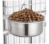 Bol à Crate pour Chiens, Bol à Eau de chenil en Acier Inoxydable, sans déversement de mangeoire pour Chiens avec Support pour Nourrir Les Chats, Les Oiseaux, Les perroquets, Les Lapins, Les furets, l