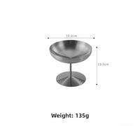 Bol à crème glacée, 150 ml/250 ml en acier inoxydable indéformable pour dessert et dessert pour crème glacée, parfait cocktail (150 ml, argent)