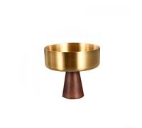 Bol à dessert robuste en acier inoxydable 304 équipé d'un support en bois pour une meilleure stabilité, convient pour la crème glacée, le pudding et la salade de fruits, en argent, taille moyenne pour