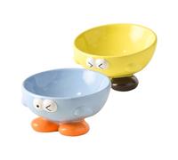 Bol à Eau Céramique pour Chien - Mangeoire avec Expression Mignonne - Bol Surélevé pour Nourriture et Eau - pour Chiot Chat Voyage Cuisine Chambre Salle à Manger