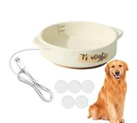 Bol à eau chauffée pour chien - 1,5 L Bol en céramique pour animaux de compagnie, ardeur à température constante automatique, conception anti-pointe | Chats du distributeur d'hiver, lapins, oiseaux, p