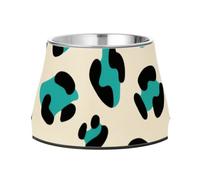 Bol à eau pour chiens avec support en acier inoxydable Motif léopard Turquoise Crème Pour animaux domestiques à alimentation lente Fatigue Platos de comida para gatos