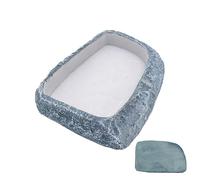 Bol à eau pour reptiles - Décoration de terrarium - Mangeoire d'angle peu profonde et naturelle pour dragon barbu, arboréal, tropical, ermite, serpent