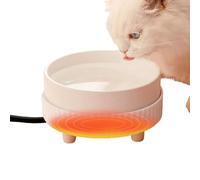 Bol à eau réchauffée pour animaux de compagnie, bol à eau à caresses, plats à eau du chauffage thermostatique - bol à eau en céramique chauffant, source d'eau silencieu de son ami à fourrure avec nose