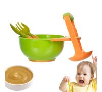 Bol à Écraser - Avec Fourchette et Cuillère Manche Épaissi Antidérapant Portable pour Écraser | Écrase-Pommes de Terre et Légumes pour Purée | pour Légumes Poisson Poulet Pomme de Terre