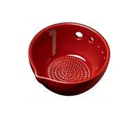 Bol à Éplucher les Herbes avec 5 Tailles de Trous, Broyeur à Gingembre et à Ail, en Résine, pour Effeuiller la Coriandre et Autres Herbes Aromatiques(Red)