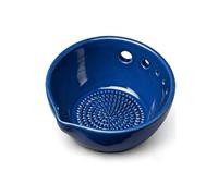 Bol à Éplucher les Herbes avec 5 Tailles de Trous, Broyeur à Gingembre et à Ail, en Résine, pour Effeuiller la Coriandre et Autres Herbes Aromatiques(Blue)
