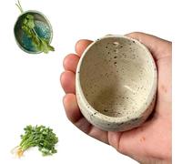 Bol à éplucher les herbes en céramique fait main, éplucheur d'herbes médicinales en céramique, plusieurs diamètres de trous, effeuilleuse efficace et rapide.