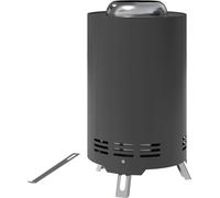 Bol à feu Ø16x25cm en acier inoxydable Foyer avec tisonnier Bols à feu sans fumée Corbeille à feu pour jardin, balcon terrasse, extérieur BBQ camping Gris Aosom