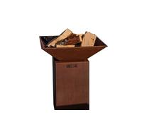 Bol à feu AUVERGNAT Simple Cuve Corten - Carré - Sans rangement bois - Elégant et épuré pour une touche authentique dans votre jardin