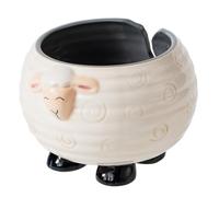 Bol à fil en céramique de mouton mignon, bol à tricoter avec jambe, fournitures et accessoires de couture anti-enroulement, grand support fil pour le crochet, 6, 7 x 4, 7 pouces