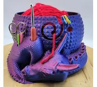 Bol À Fil Fantasy Dragon Et Œuf, 7 X 4 Pouces, Organisateur De Stockage De Fil, Bol À Crochet Avec Trous De Rangement, Support D'outils De Fil Fait À La Main, Bols À Tricoter Pour Tricoteurs, Excellen