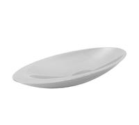 Bol à Fruits Artistique en Acier Inoxydable, Plat de Service Ovale Décoratif pour un Style de Luxe Léger (Grand 60 cm / 23,6 pouces)