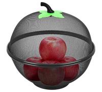 Bol à fruits avec couvercle 10 pouces, panier à fruits en métal en forme de pomme mailles fines avec couvercle pour les collations de légumes cuisine
