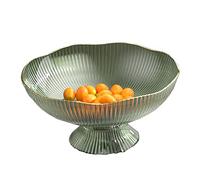 Bol à Fruits, Bol sur Pied Décoratif avec Trou de Drainage Base Amovible Ménage Salon Table Basse Fruits Bonbons Snack Plaque D'affichage Décoration D'intérieur Plat de Service (Vert)