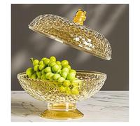 Bol à fruits Corbeille à fruits avec couvercle, bol décoratif en plastique, présentoir à desserts, support à vaisselle, collations, panier à fruits for la cuisine de la ferme, les pains, les collation