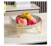 Bol à fruits Corbeille à fruits en métal, assiette à fruits, assiette à fruits, assiette à fruits secs en céramique légère, présentoir à noix et à baies, plateau de rangement for collations et bonbons