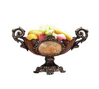Bol à fruits Corbeille à fruits en métal, bol à fruits, assiette à fruits, bol à fruits, assiette à fruits secs en résine binaurale avec piédestal haut, plateau de rangement for collations et bonbons