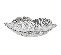 Bol à fruits décoratif en forme de fleur en forme de pétale - Plateau de service réutilisable en plastique transparent pour la maison, la cuisine, les mariages, les fêtes (blanc, L)