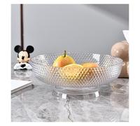 Bol à fruits décoratif sur pied, présentoir à desserts, support à vaisselle, panier à fruits for collations, pains de cuisine de ferme, collations, ornements de maison, 26 cm, gris(Transparent)