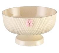 Bol à fruits décoratif sur pied, présentoir à desserts, support à vaisselle, panier à fruits for collations, pains de cuisine de ferme, collations, ornements de maison, 26 cm, gris(White)