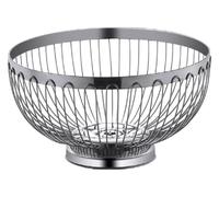 Bol à fruits en acier inoxydable, grand panier à fruits en métal, moderne, garde les fruits frais plus longtemps, for comptoir de table, salle à manger, décoration de salon, argent, 26 cm(Silver_22.3C