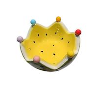 Bol à fruits en forme de pastèque, 17,5 x 9,5 cm, 700 g, récipient décoratif en céramique avec 6 fourchettes en acier inoxydable de 10,5 cm, gadget de cuisine pour restaurant, fête, café, bar