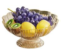 Bol à fruits en plastique décoratif sur pied, présentoir à desserts, support à vaisselle, panier à fruits for collations, pains de cuisine de ferme, collations, ornements de maison, gris(Gold)