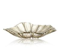 Bol à fruits en verre, grand bol à fruits, bol à bonbons, bol de service, bol décoratif, plateau multifonction pour la maison et le bureau, verre (doré) (gris)