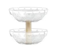 Bol à fruits étagé - Bol à bonbons amovible avec couvercle - En plastique transparent avec design décoratif - Bol de service polyvalent pour noix, collations, bonbons, fête