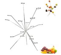 Bol à fruits explosif, feux d'artifice sur la table du dîner, présentoir à fruits flottant à 360 °, support à fruits créatif pour la décoration de la maison, pour la cuisine et les repas (Silver)