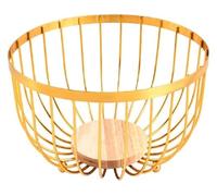 Bol à fruits, grand bol à fruits en acier inoxydable de 25 x 12,5 cm, panier à fruits en acier inoxydable, durable, doré(Gold)