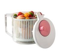 Bol à fruits - Main manuelle, mécanisme de rotation à manivelle, insert de panier de passoire intégré, couvercle anti-éclaboussures, base en anneau inférieur antidérapant | pour maison, appartement