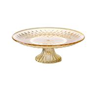 Bol à Fruits Moderne 15/20/25/30cm Clear Serving Plates Fruit Dessert Salad Tray Cupcake Display Stand Round Dinner Plate Kitchen Supplies(Color1 with stand,15cm)