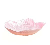 Bol à Fruits Moderne Crystal Glass Tray for Snacks and Candy Elegant White Jade Fruit Plate with Floral Design Decorative(Pink-M)