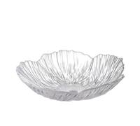 Bol à Fruits Moderne Flower Glass Plate Dinner Pearl Fruit Snack Holder Jewelry Storage Tray Trinket Dish(Clear flower tray L)