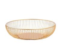 Bol à Fruits Moderne Fruit Bowl Washing Hollow Drain Basket Iron Living Room Coffee Table Net Red Plate Snack Storage(Gold)