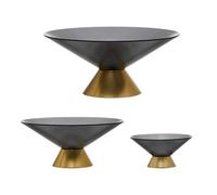 Bol à Fruits Moderne Fruit Tray Household Basket Living Room Coffee Table Bar Hotels Candy Snack Plate Specialty Plates(Black 3pcs)