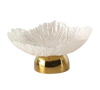 Bol à Fruits Moderne Metal Tray Petal Shape Fruit Dish Desktop Storage Container Snack Plate Jewelry Home Decoration Accessories(S)