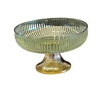 Bol à Fruits Moderne Vintage Fruit Bowl Household High Foot Plates Pedestal for Table Centerpiece Living Room Decorations(Green Gold)