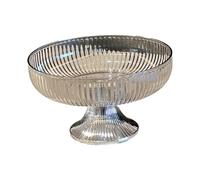 Bol à Fruits Moderne Vintage Fruit Bowl Household High Foot Plates Pedestal for Table Centerpiece Living Room Decorations(Gray Silver)