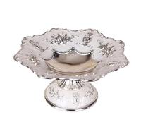 Bol à Fruits Moderne Vintage Fruit Tray Plate, Decorative Centerpiece Bowl, and Snack Holder for Wedding/Birthday,Home Decoration(Silver)
