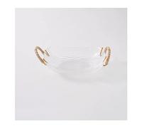 Bol à fruits Plateau à fruits en verre Salon Maison Panier à fruits senior Collations de thé de l'après-midi Plateau de table basse avec poignée de transport Plateau à fruits Corbeille à fruits (Size