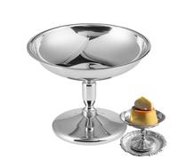 Bol à glace argenté - Support élégant pour apéritifs, plat moderne pour desserts glacés | Assiettes de service trifles, récipient en acier pour crème glacée, gâteaux, mélanges de fruits