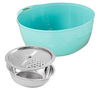 Bol à laver à riz, passoire à riz, bac pour nettoyer les fruits, grains de riz, bol filtrant avec véhicule en acier inoxydable, accessoires de nettoyage de cuisine