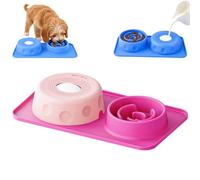 Bol à lécher antidérapant pour Chien à Alimentation Lente avec Balle, Bol à lécher interactif pour Animaux de Compagnie, mangeoire en Silicone pour Chiens et Chats, friandises, Bouillon d'os, Ya Pink