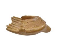 Bol à main en bois - Bol à main de Bouddha, support en en bois pour pierres, plateau décoratif en forme de mains, récipient de présentation lisse sculpté, décoration d'intérieur spirituelle