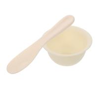 Bol à Masque en Silicone Beige avec Applicateur et Bâton | Kit Portable Antidérapant, pour Masques D’argile et Mélanges Capillaires, Usage Salon et Voyage